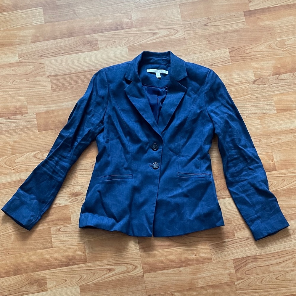 Nordstrom Collection Blue Linen Blazer Jacket